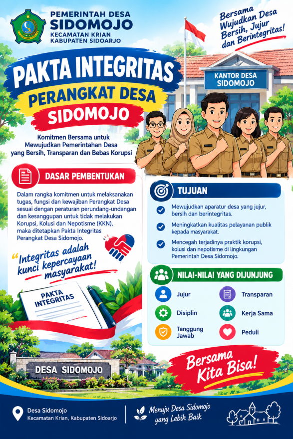 Perkuat Komitmen Antikorupsi, Pemdes Sidomojo Tetapkan Regulasi Pakta Integritas Perangkat Desa