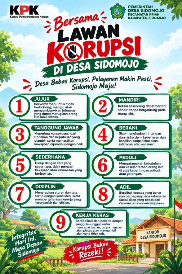 Desa Sidomojo Teguhkan Komitmen Lawan Korupsi, Siap Wujudkan Pemerintahan Desa yang Bersih dan Berintegritas